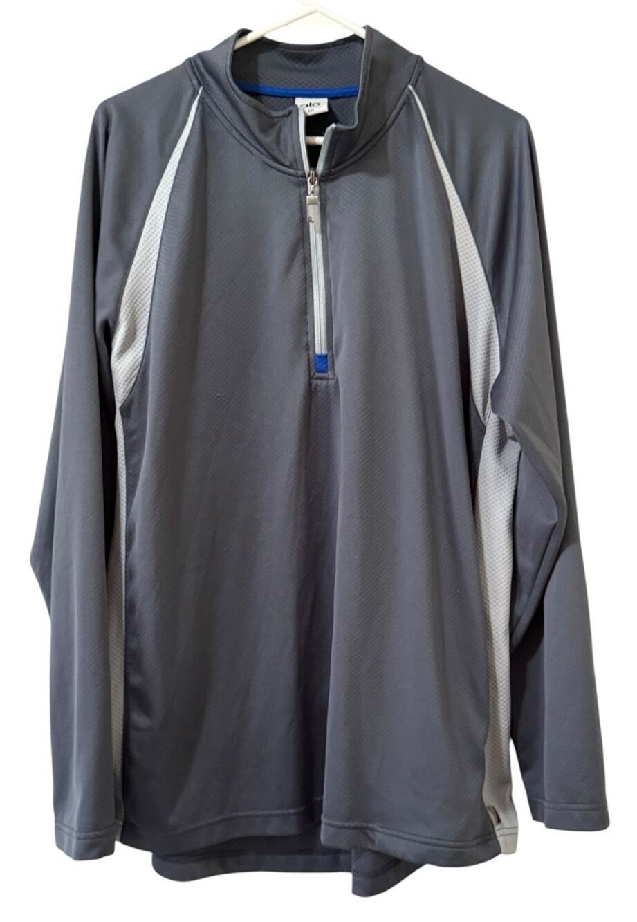 Alo CoolFit Long Sleeve Zip Polo Shirt Men Size XXL Stretch Athleisure READ